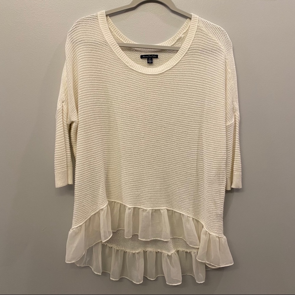 High-Low Ruffle Sweater